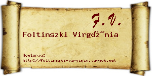 Foltinszki Virgínia névjegykártya